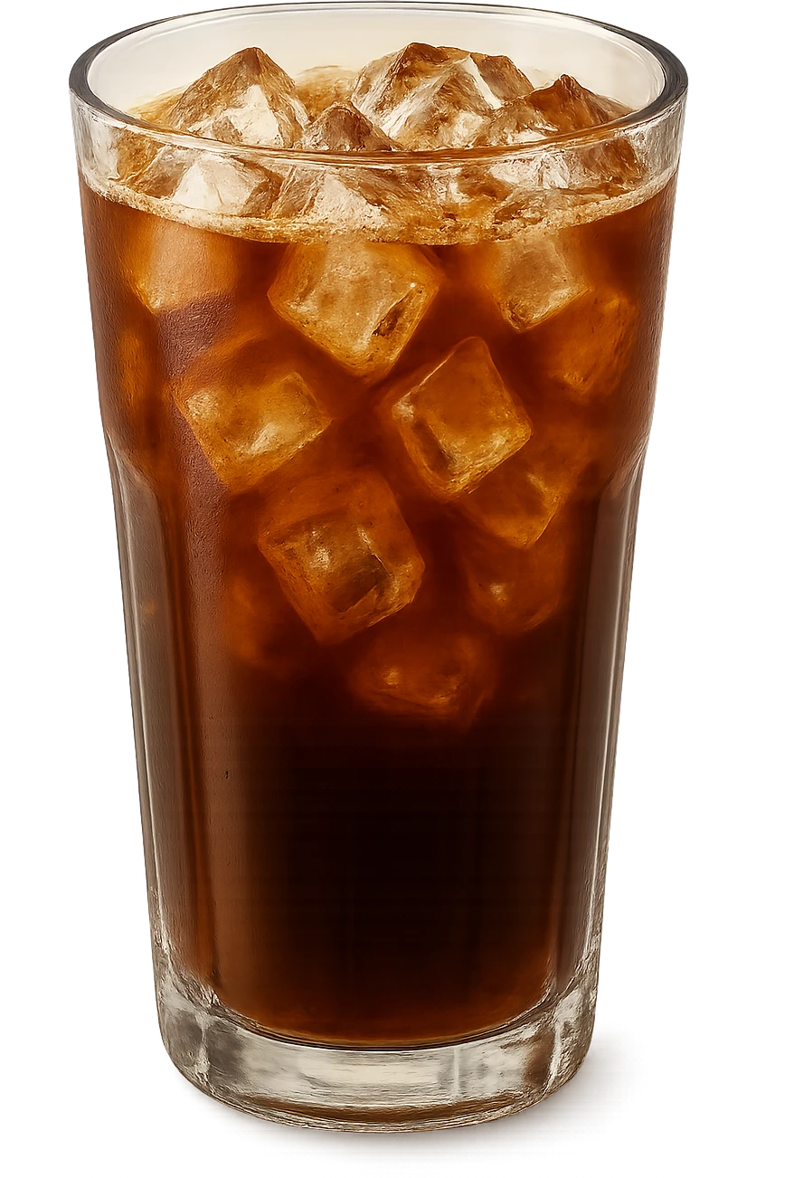 aesthetic glass of iced coffee, no background emoji