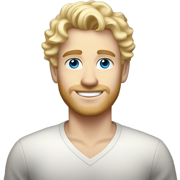 full body light curl blonde 30yo man blue eyed pale skin emoji