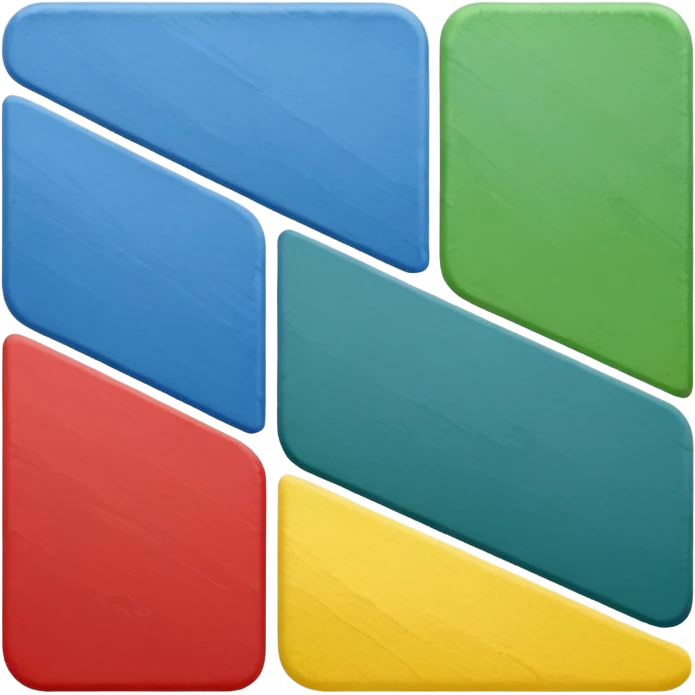 paint swatches. there should be 3 or 4 cards of different colours, with different shades of that colour on each of their cards, in rectangle shape, overlapping. simple and not busy emoji