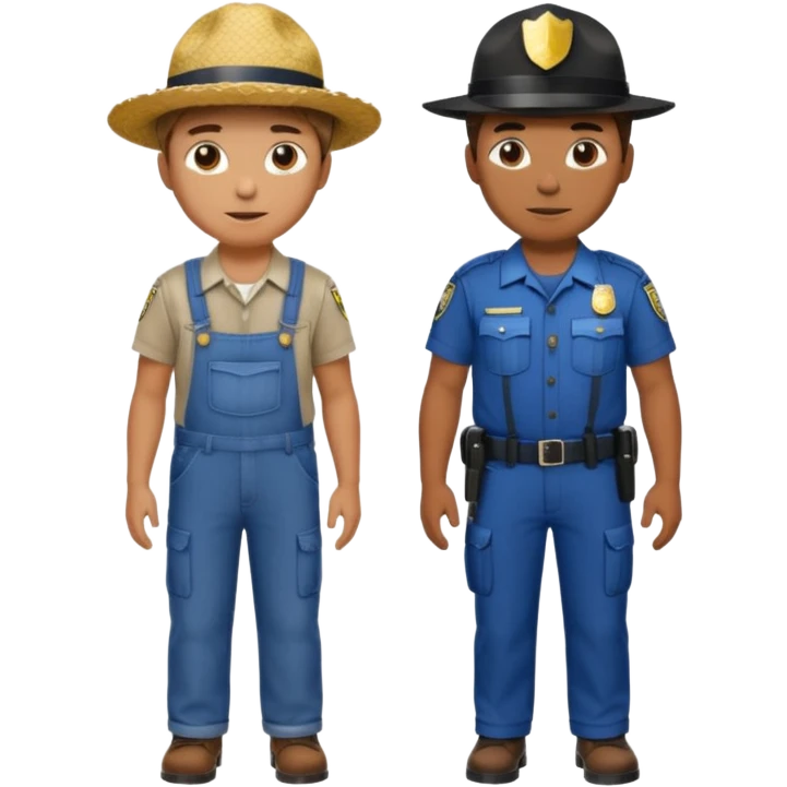 cop and farmer  emoji