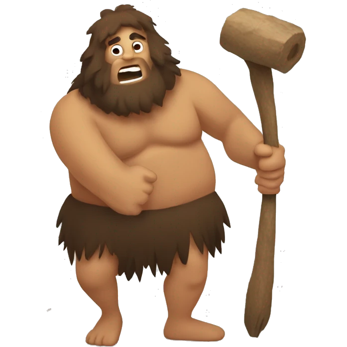 caveman with wooden wheels emoji
