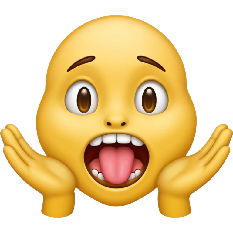 Emoji with tongue out drooling with grabby hands emoji