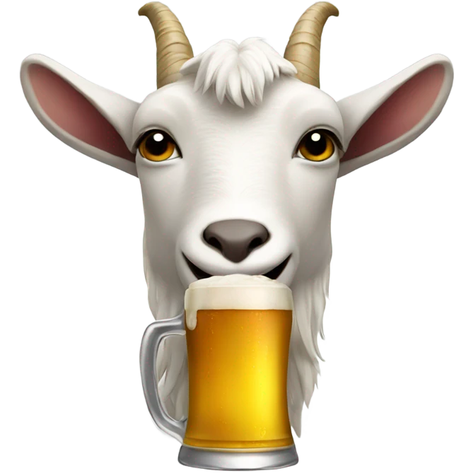 Goat drinking beer emoji