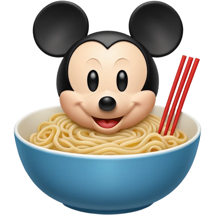 Mickey Mouse bowl noodle emoji
