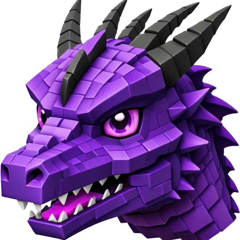 Minecraft black dragon head with purple eyes emoji