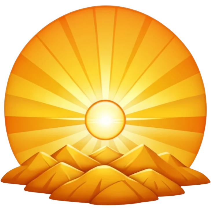 Golden sunrise with rays of light, no people emoji