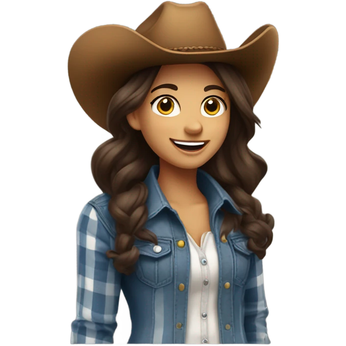 Pretty brunette cowgirl  emoji