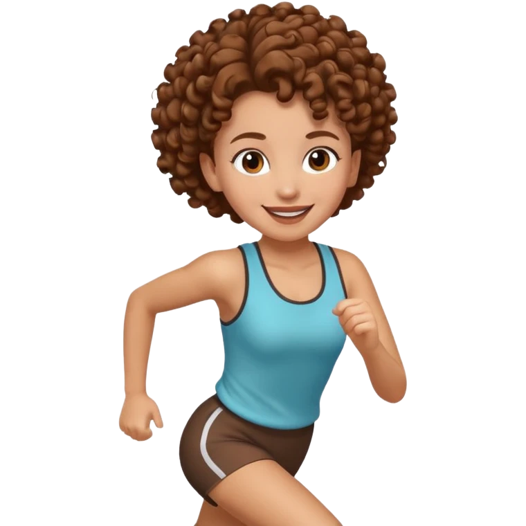  curly 
updo hair brown hair girl running emoji