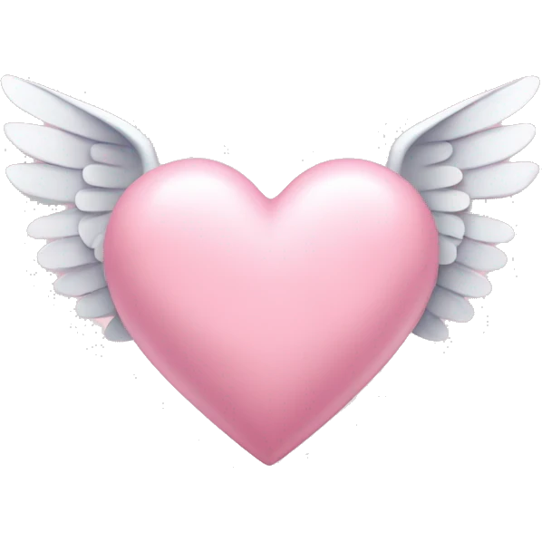 Pastel pink heart with wings emoji