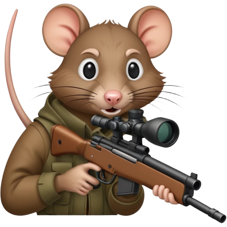 a crazy rat aiming down a sniper rifle emoji
