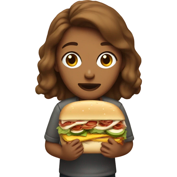 Picture of me eating subway sandwich  emoji