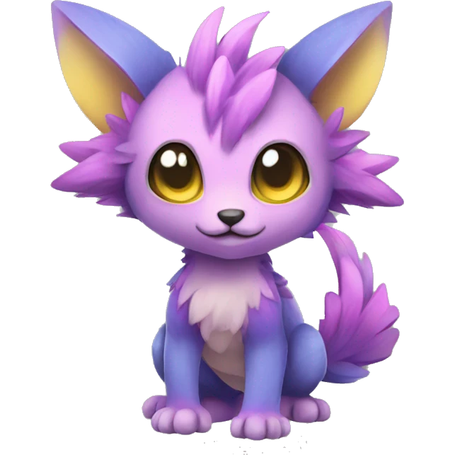 Cute cool colorful fantasy animal hybrid Fakemon full body emoji