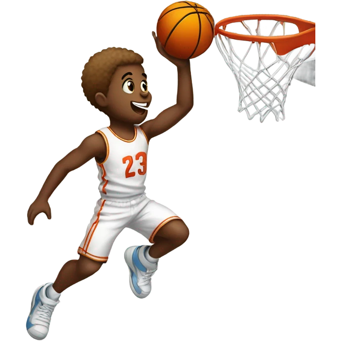 White kid dunking a basketball emoji