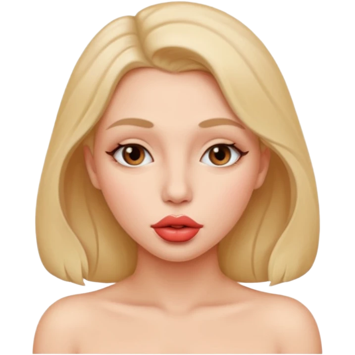 Kadın cıplak kiss emoji