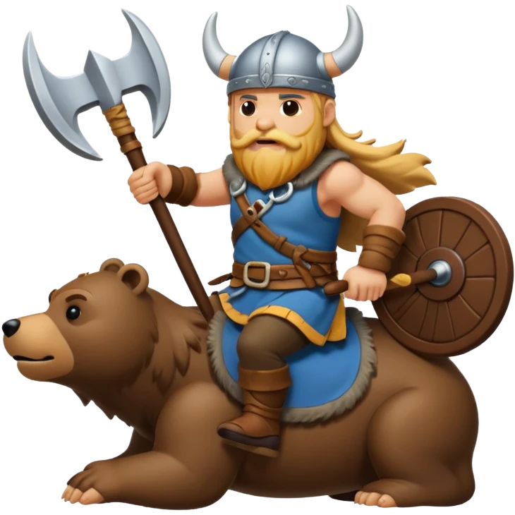 Viking riding bear emoji