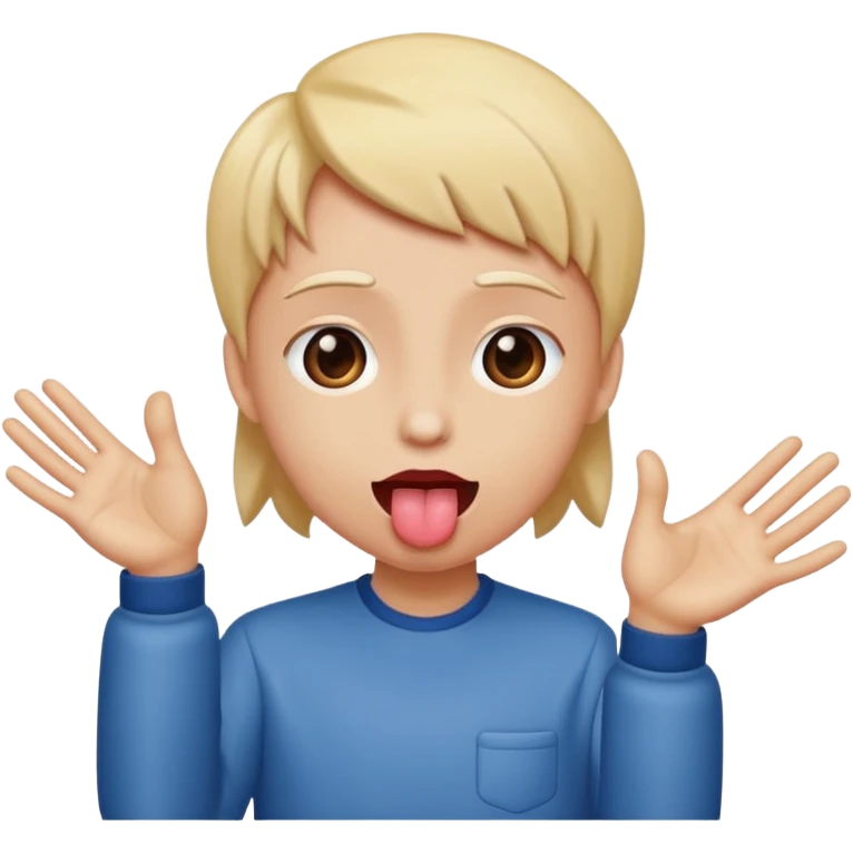 tongue out with hands to the side   emoji