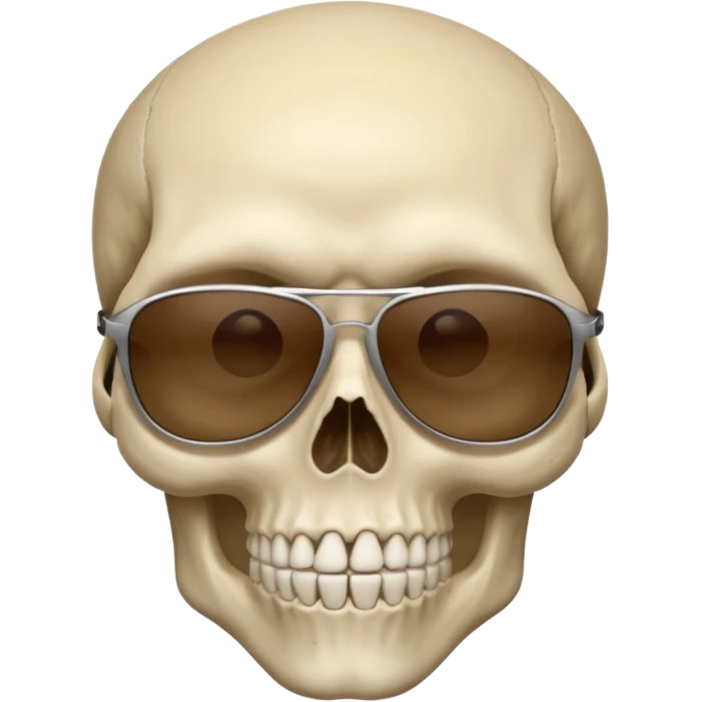 Make a skull face with sunglasses down a bit so you can see his eyes and his left eye brow up a bit emoji