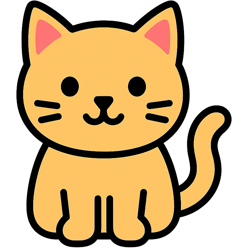 cat icon with color and black outlines emoji