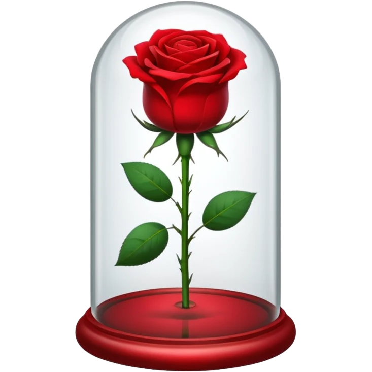 red rose under a glass dome emoji