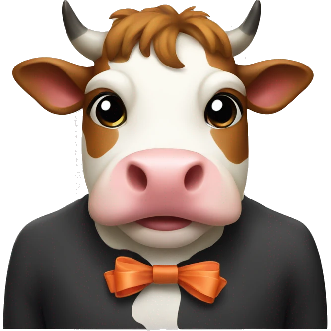 Cow with bow emoji