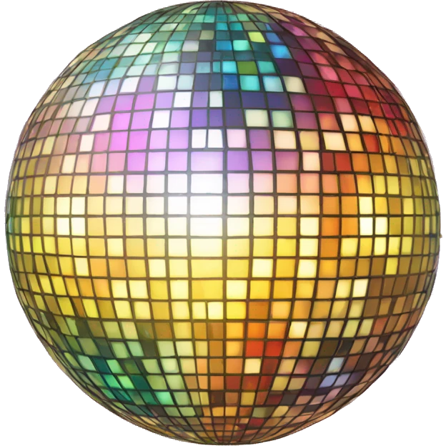 multicolor disco ball emoji