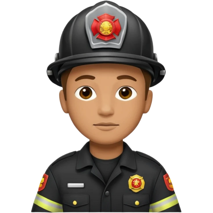 Firefighter with Black uniform emoji