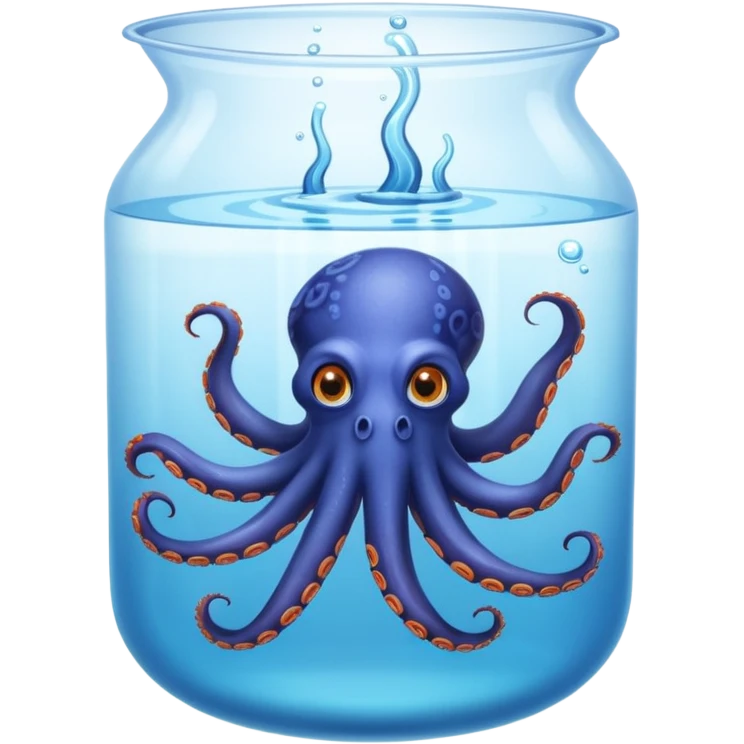octopus swimming in water tank emoji
