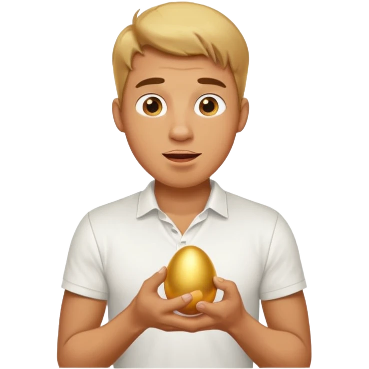guy drooling holding egg emoji