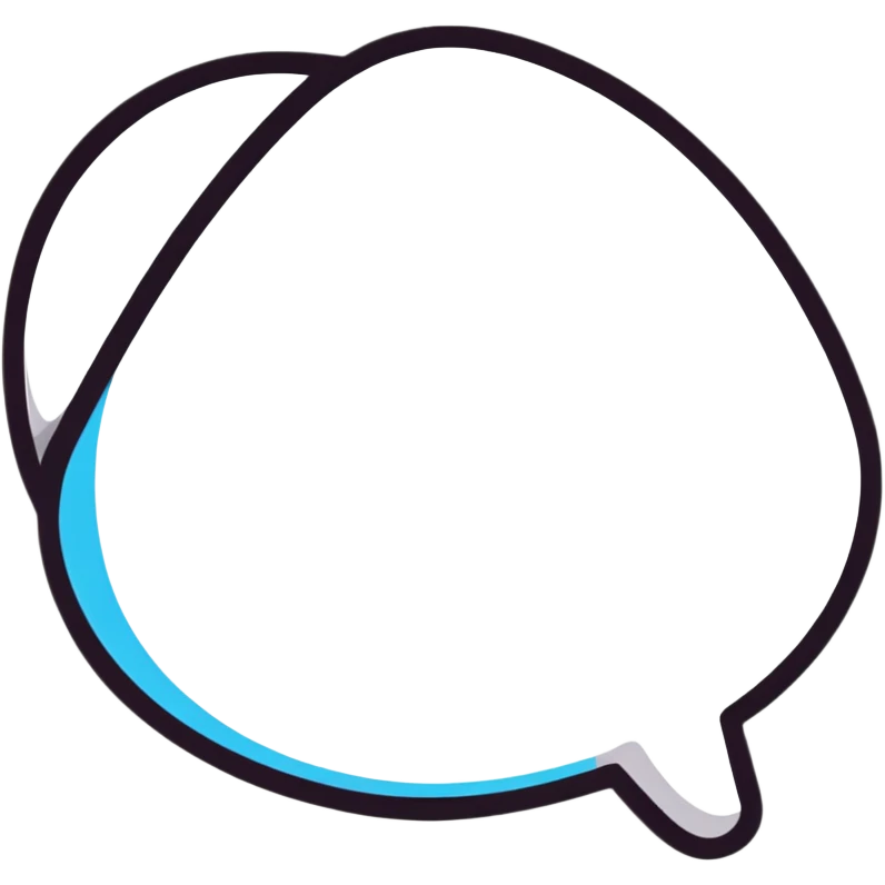 message bubble, cartoonish sticker style emoji