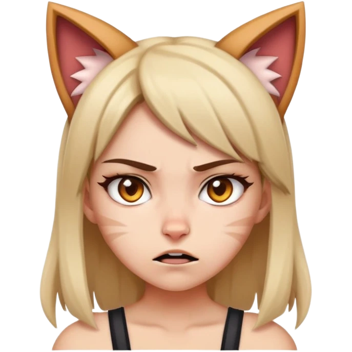 Girl Cat mad  emoji