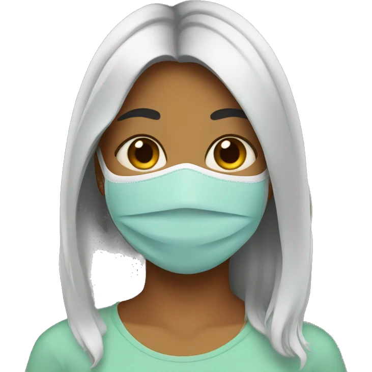Girl with mask on her face emoji