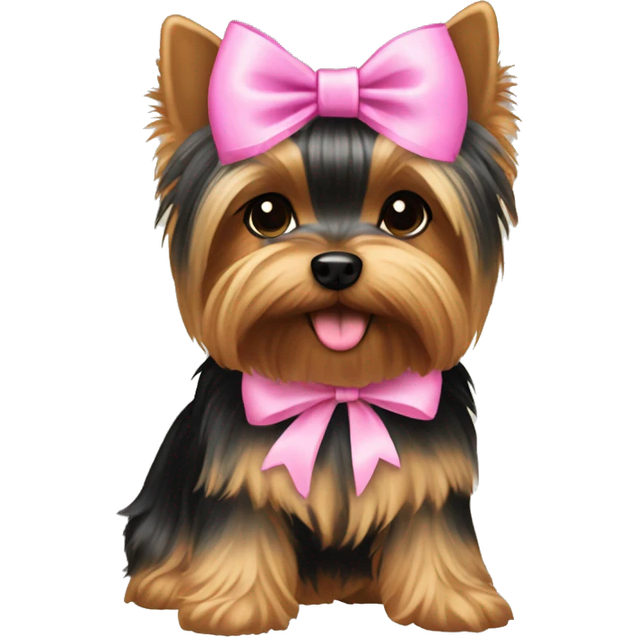 yorkie with a pink bow  emoji