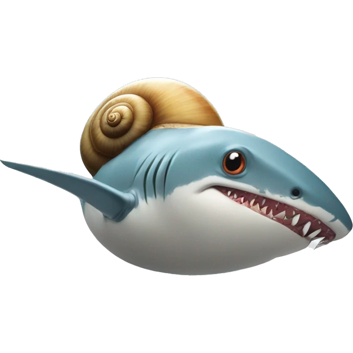 a snail beating a gangster shark in a snow with tree emoji