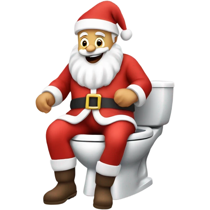 Father Christmas sat on the toilet emoji