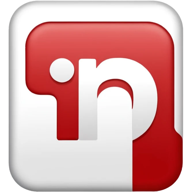 logo linkedin en blanc et rouge emoji