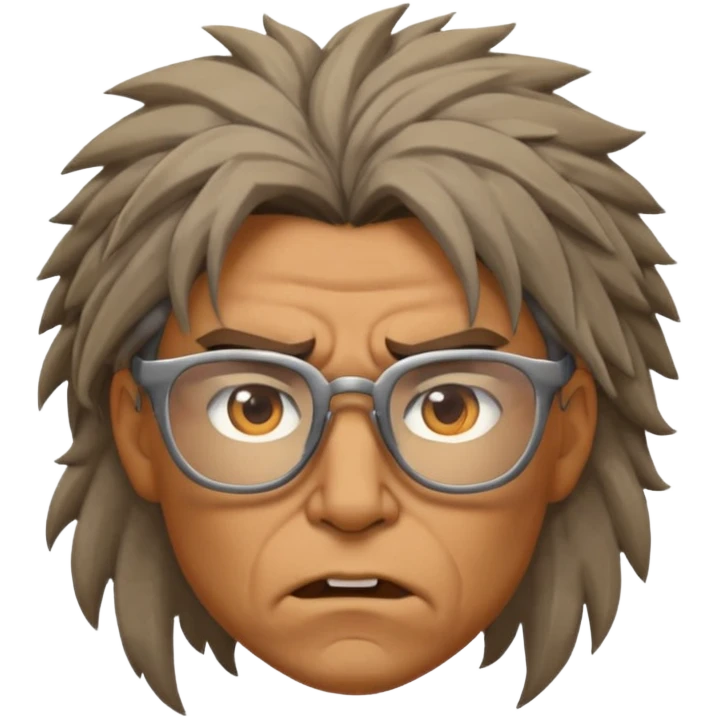 Glasses-Wearing wild Warrior bust emoji