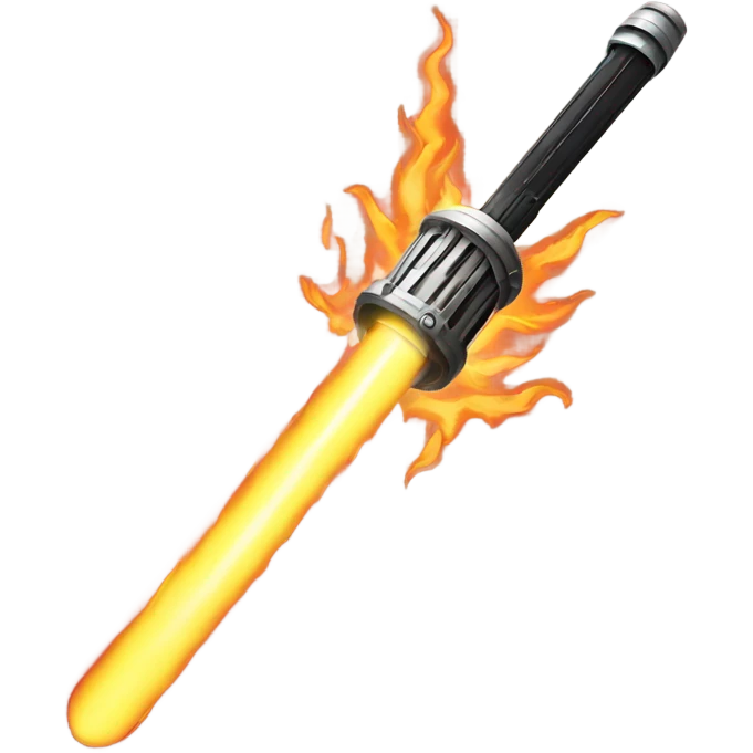 Flaming lightsaber emoji