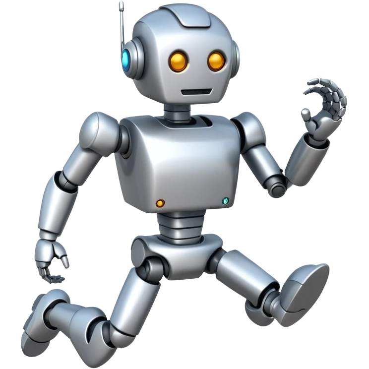 silver robot running emoji