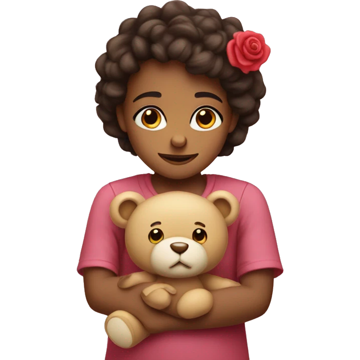 rosa heart with a teddy emoji