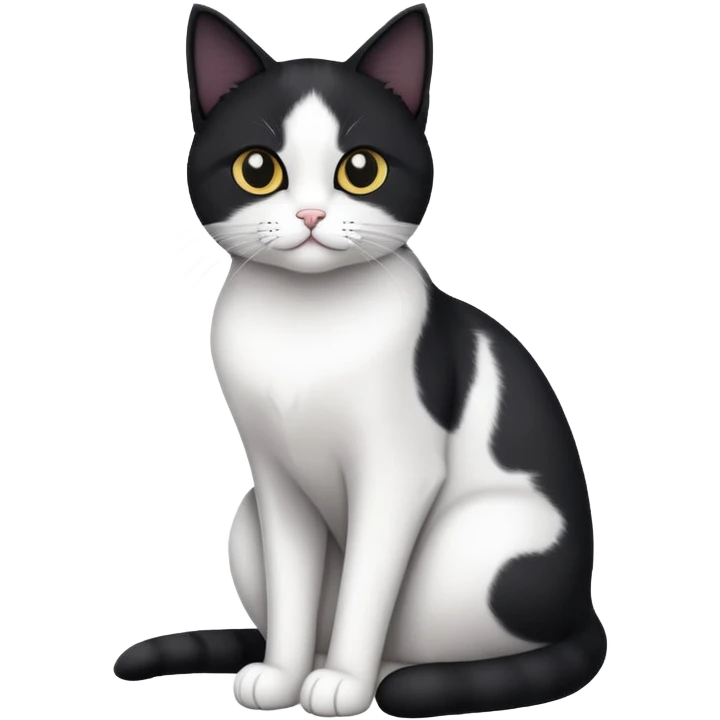 Black and white Devon cat sitting emoji
