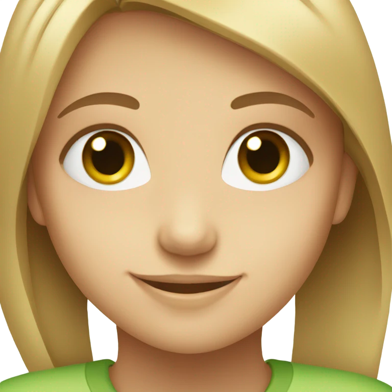 smiling girl with green eyes emoji