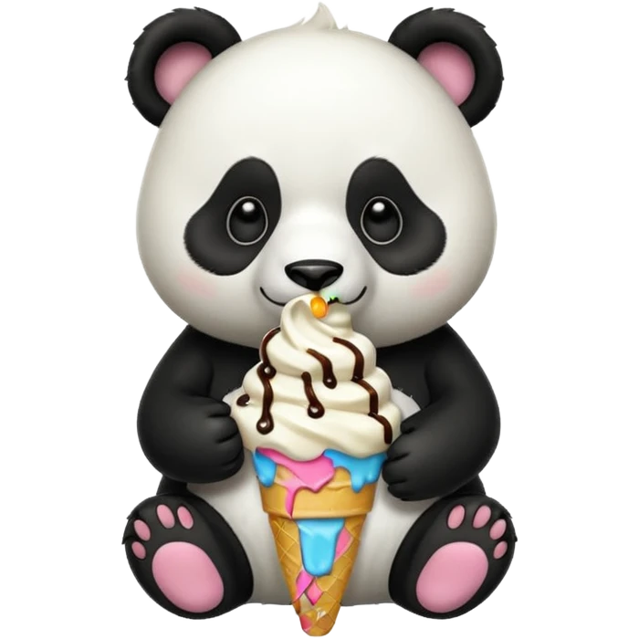 Panda eating ice cream emoji