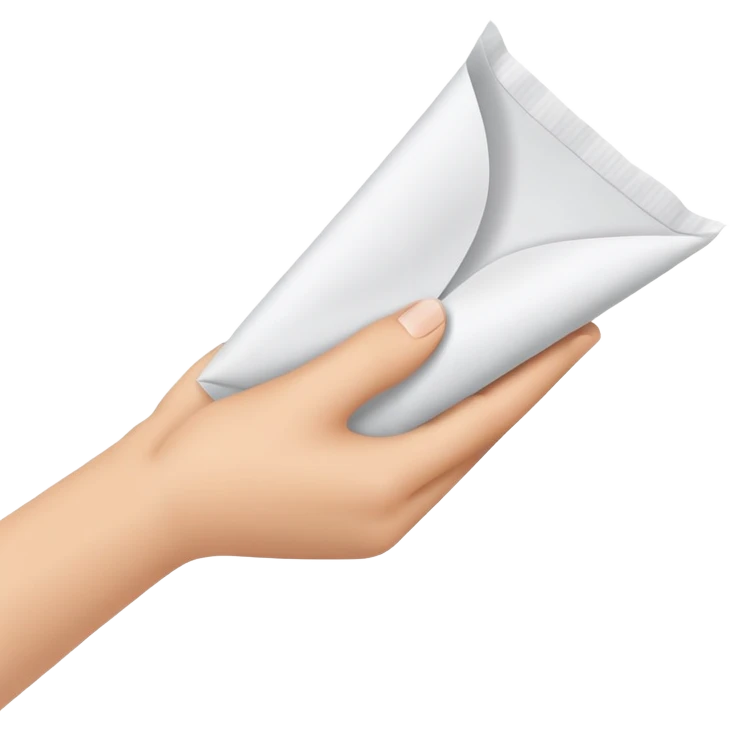Hand holding plain wrapper emoji