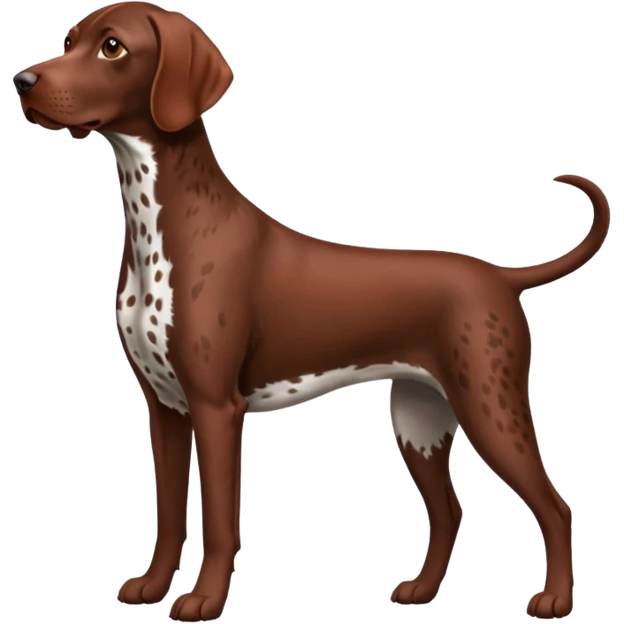 reddish brown german short haired pointer spotted  emoji