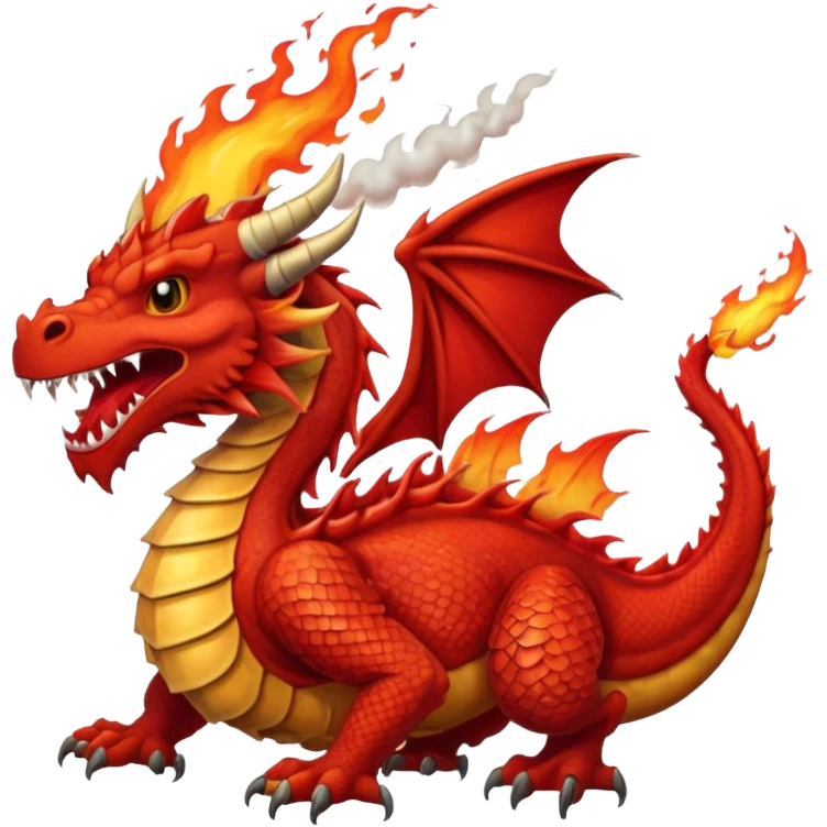 a red wales dragon with fire out its mouth emoji