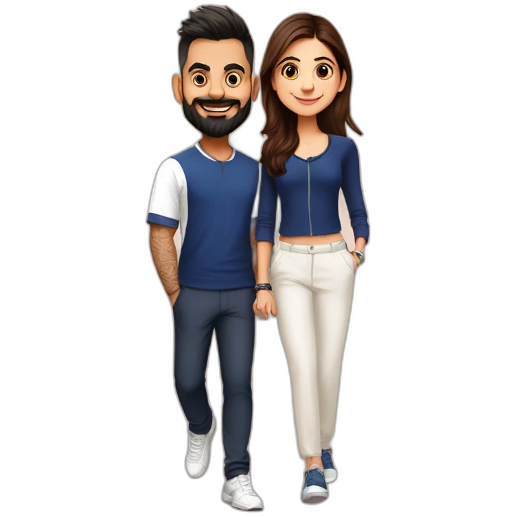 Virat kohli with anushka sharma  emoji