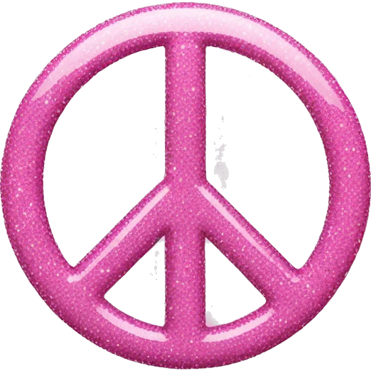 pink sparkly peace sign emoji