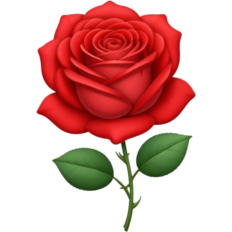 Rosa de color rojo y pequeña emoji