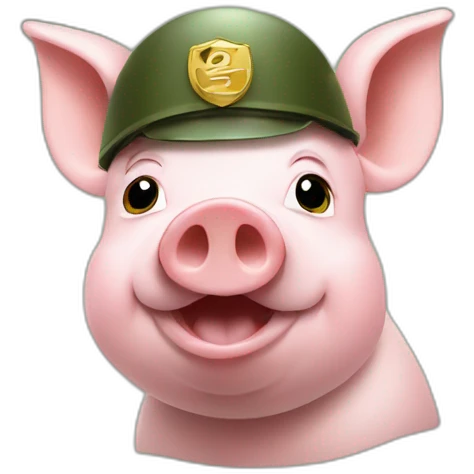 pig in green military helmet with "Z" on it emoji