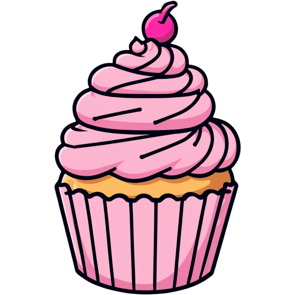 cupcake with pink icing emoji